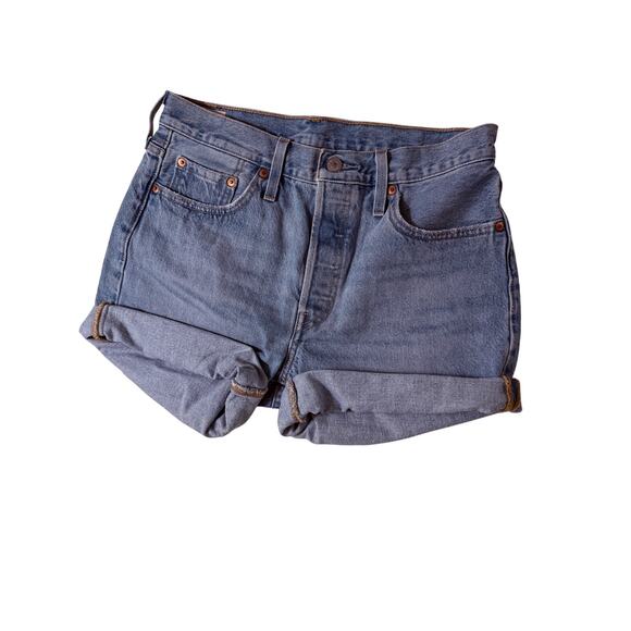 Levi's Pants - Women's Levi's 501 Cuff Denim Shorts Size 28 Light Wash Button Fly
